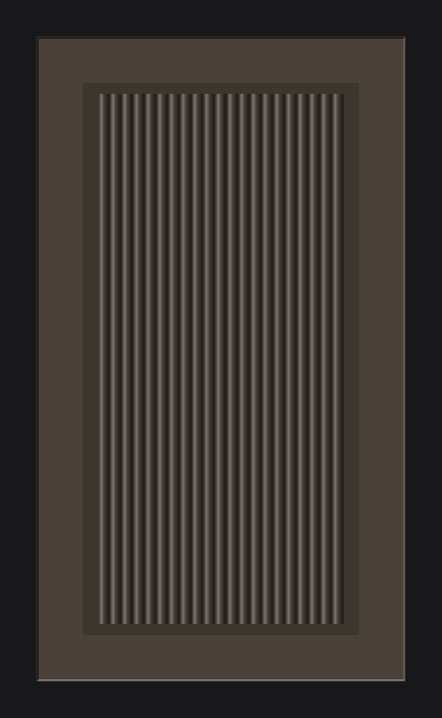 Shaker-Reeded door front, dark