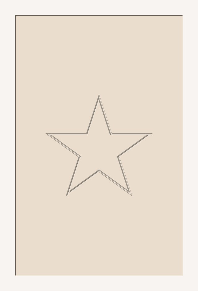 A slab door with an engraved star