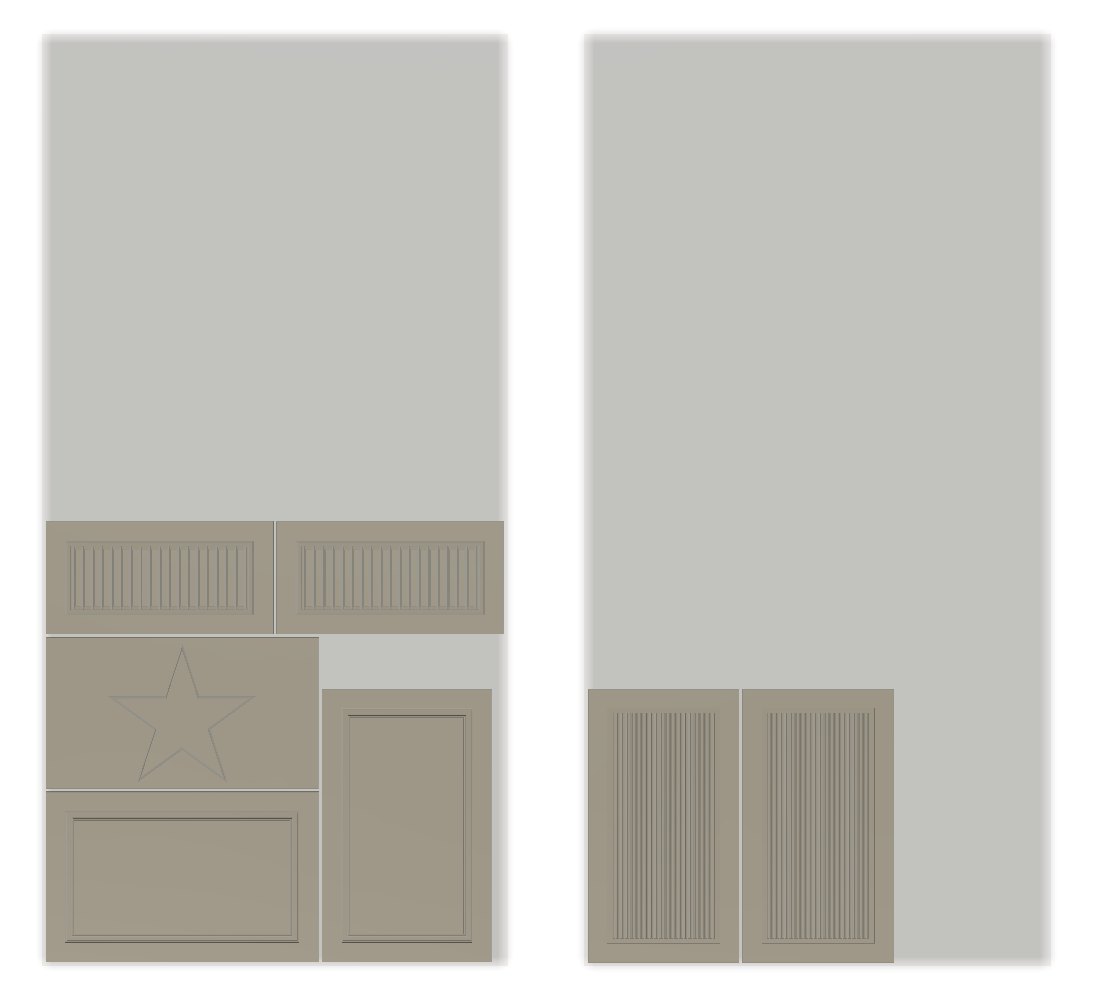 Top view in Autodesk Fusion of an order nested on two sheets