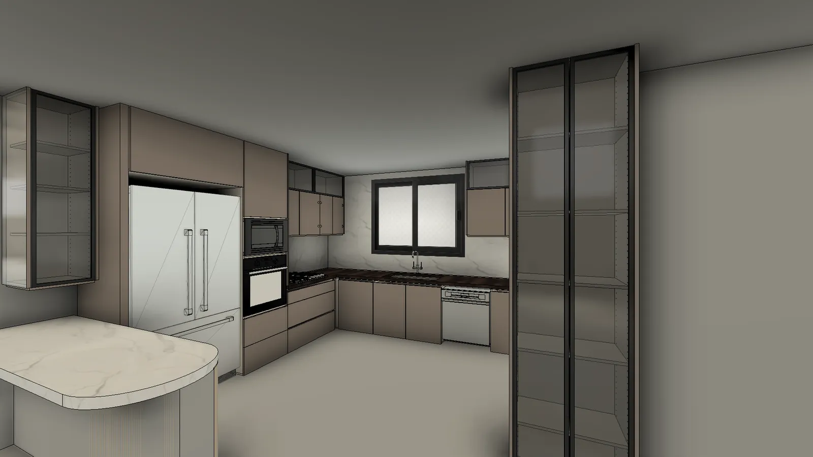 Kitchen view 1: the frame Kerf Photo Shoot saved from the Fusion model