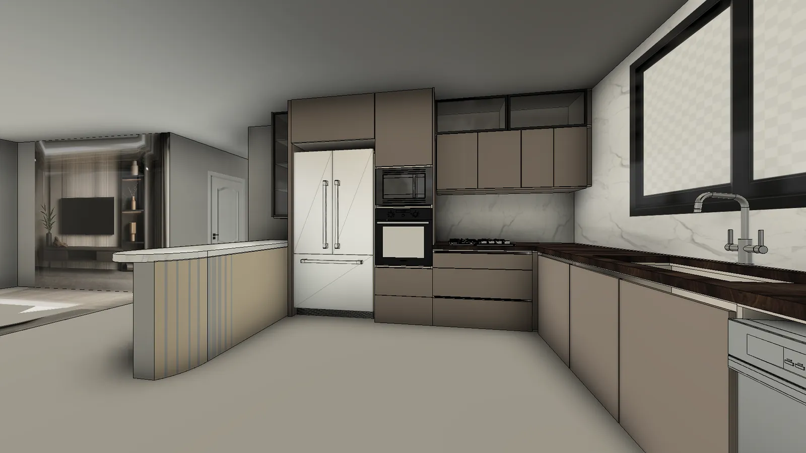 Kitchen view 4: the frame Kerf Photo Shoot saved from the Fusion model