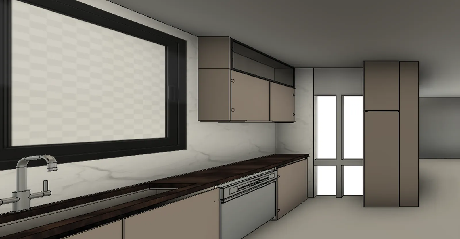 Kitchen view 6: the frame Kerf Photo Shoot saved from the Fusion model