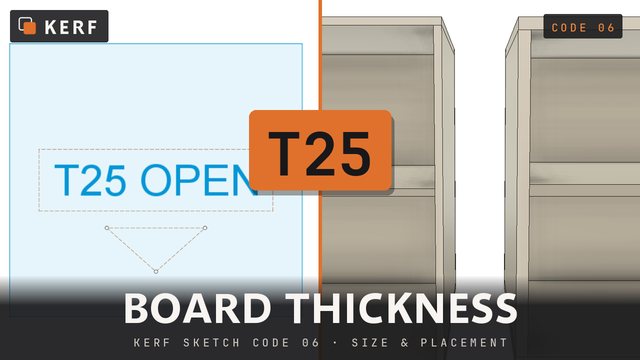T25: Board thickness, per cabinet