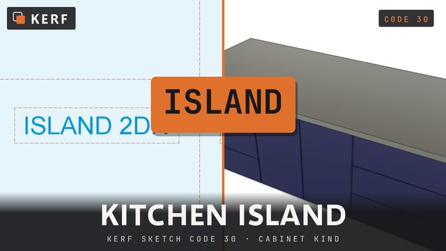 ISLAND: A kitchen island, one rectangle
